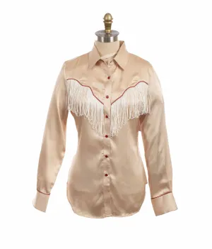 Quick Dry Material Scully Womens Retro Snap Fringe Tan 100% Polyester L/S Blouse XL Scully Womens Retro Snap Fringe Tan 100% Polyester L/S Blouse XL Checkered Look Matte Finish
