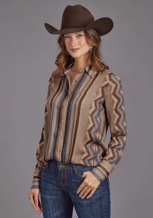 Quick Release Buttons Stetson Womens Serape Herringbone Sand 100% Rayon L/S Blouse Stetson Womens Serape Herringbone Sand 100% Rayon L/S Blouse Odor Control Technology