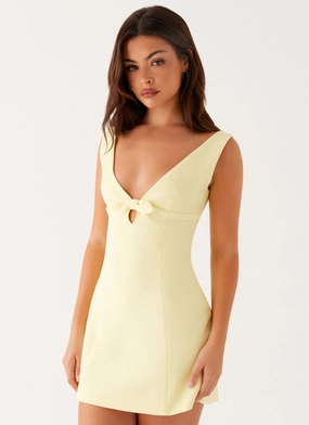 Quilted Finish Caitlin Mini Dress - Yellow Caitlin Mini Dress - Yellow Versatile Piece Relaxed work dress