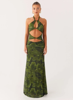 Quilted Finish Tatyana Maxi Dress - Tropic Floral Tatyana Maxi Dress - Tropic Floral Satin Grace