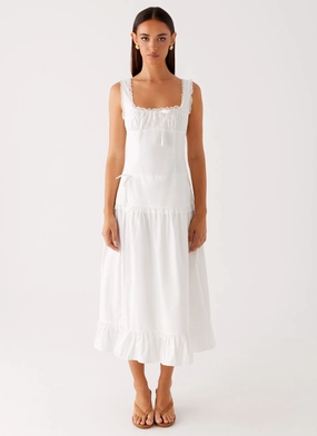 Quinn Midi Dress - White Coastal Gear Quinn Midi Dress - White Layered Look