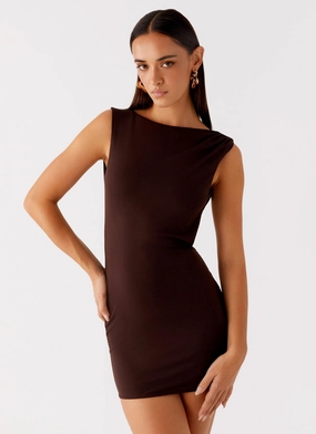 Radia Mini Dress - Chocolate Easy Comfort Radia Mini Dress - Chocolate Jewel Tones Chill Vibes