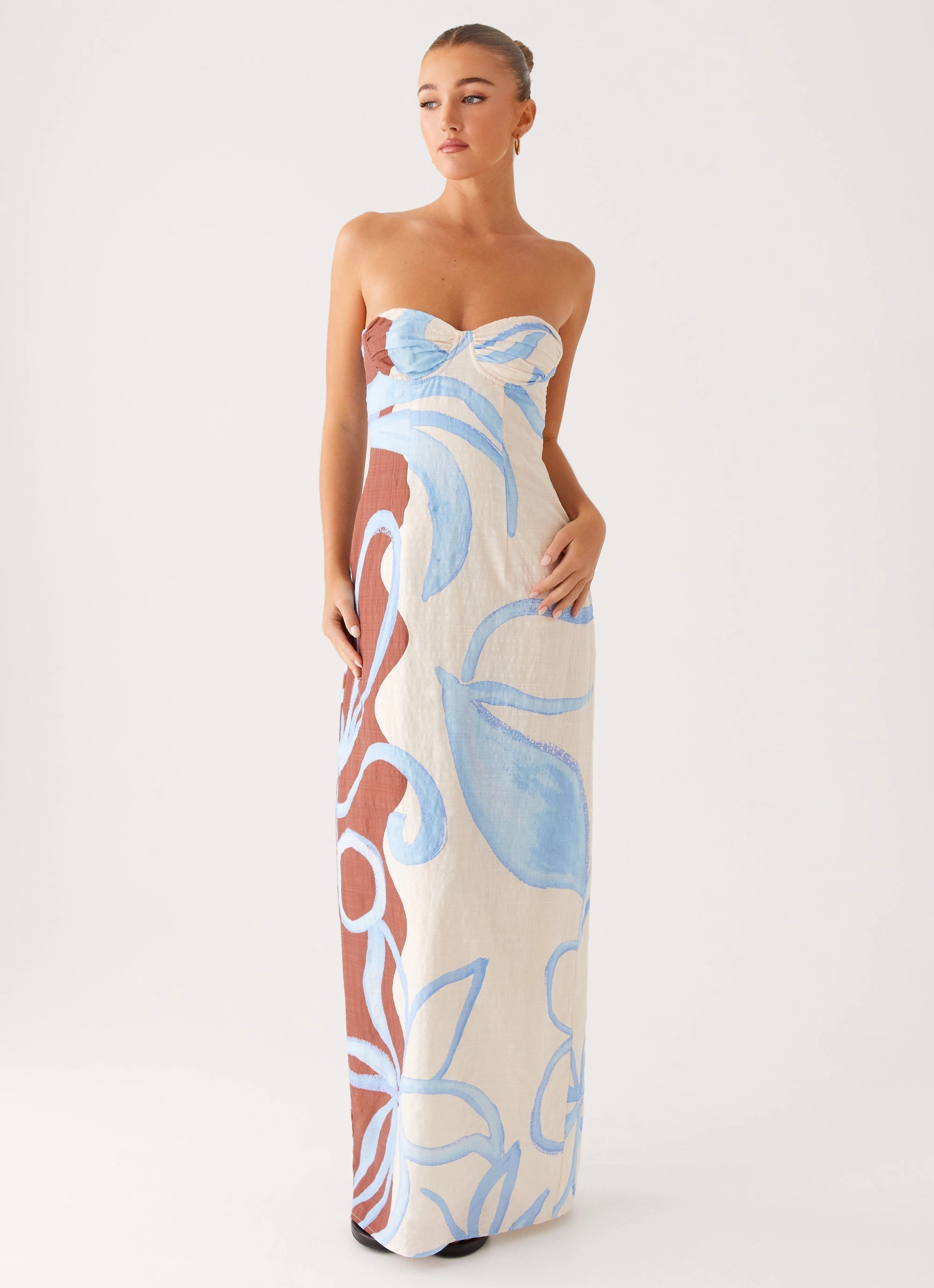 Bold Fashion Raiden Maxi Dress - Bloom Wave Print
