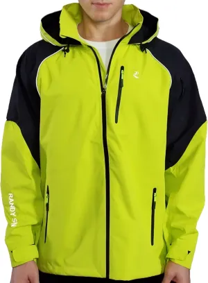 RANDY SUN Unisex Rain Jacket Mens Waterproof With Hood, Women's Raincoats, Reflective Lightweight Windbreaker