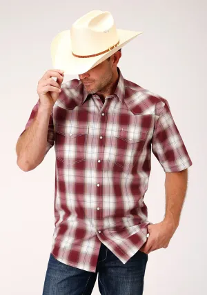 Recycled Material Construction Roper Mens Red 100% Cotton Ombre S/S Tall Snap Shirt Student Essential Roper Mens Red 100% Cotton Ombre S/S Tall Snap Shirt