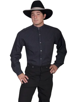 Recycled Material Construction Scully RangeWear Mens Black 100% Cotton Band Collar Stripe L/S Western Shirt Trendsetter Choice Scully RangeWear Mens Black 100% Cotton Band Collar Stripe L/S Western Shirt