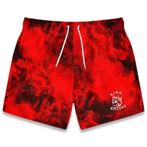 Red Smoke Short Swim Trunks