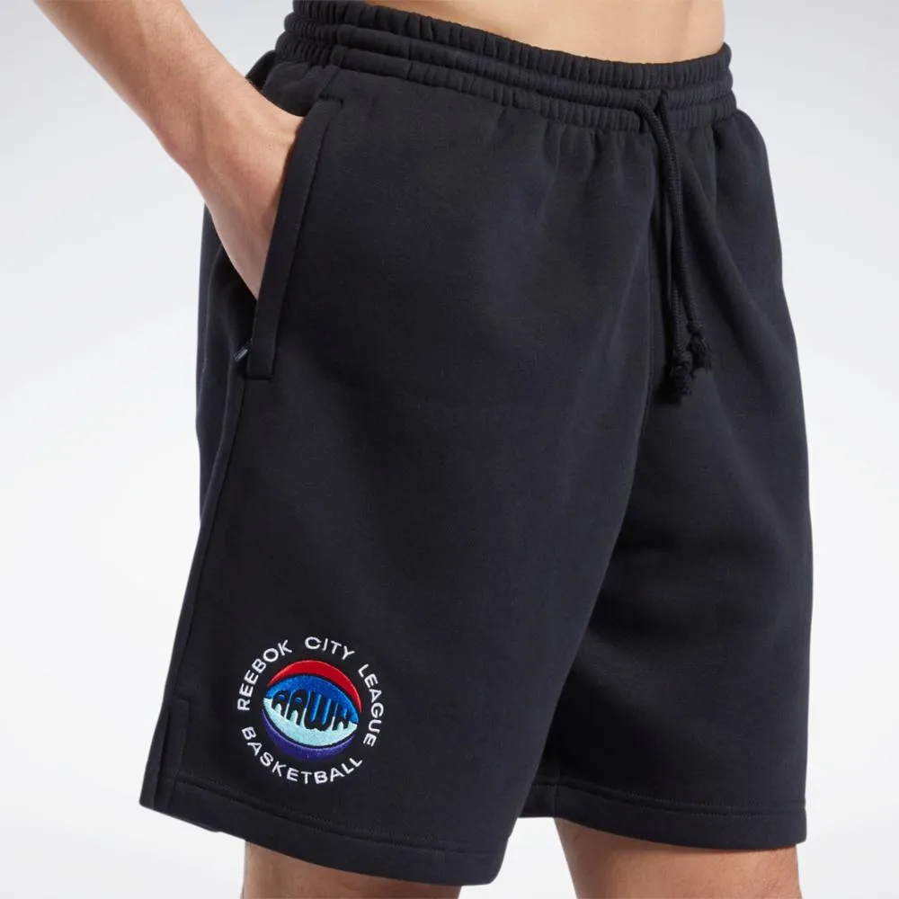 Reebok Apparel Men Basketball City Fleece Shorts BLACK