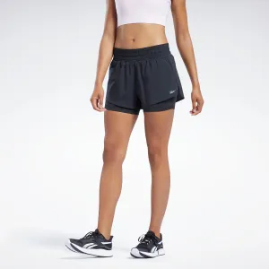 Reebok Apparel Women Running Two-In-One Shorts Black
