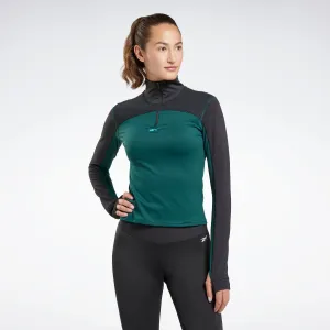 Reebok Apparel Women Tech Style Thermowarm Graphene Quarter-Zip Sweatshirt Forgrn