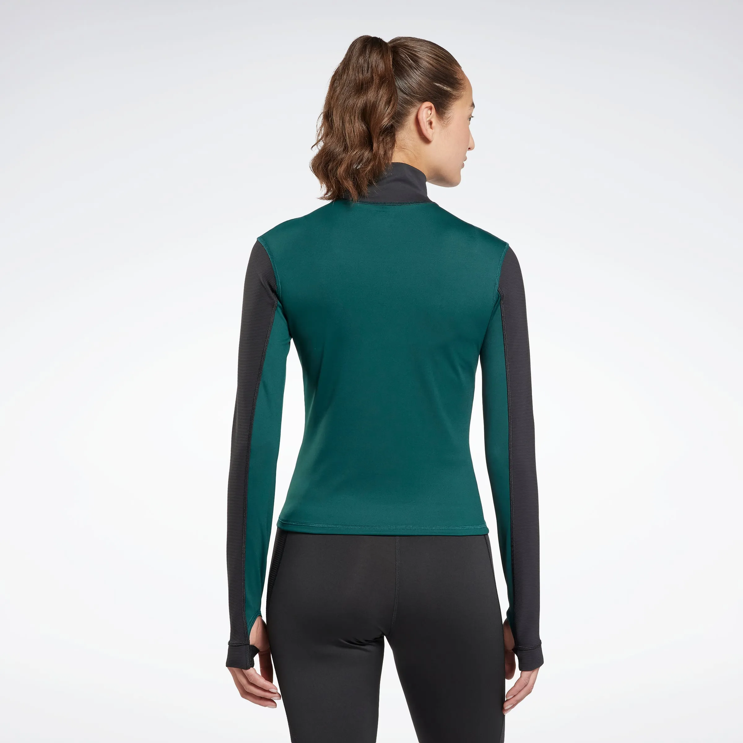 Reebok Apparel Women Tech Style Thermowarm Graphene Quarter-Zip Sweatshirt Forgrn