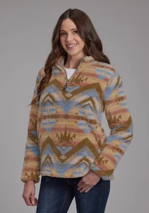 Refined Style Roper Womens Fuzzy Aztec Brown/Blue 100% Polyester Fleece Jacket Roper Womens Fuzzy Aztec Brown/Blue 100% Polyester Fleece Jacket Outdoor Adventure Adult Fashion