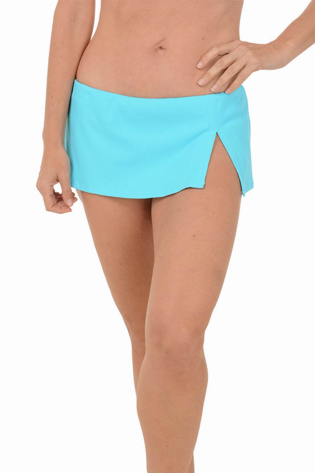 Pique Ole Swim Skirt Multi Directional Zipper Placement