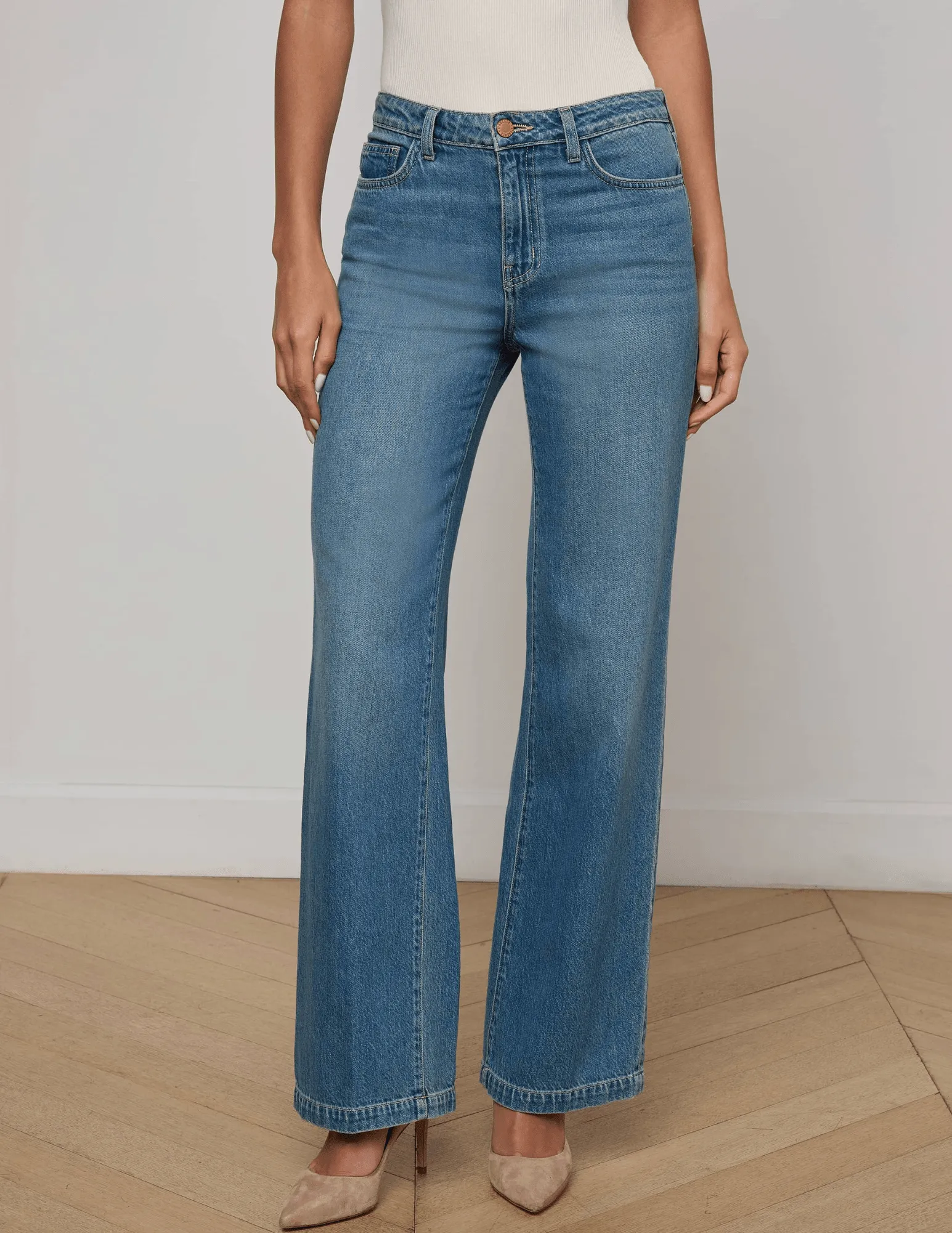 L??AGENCE Scottie High Rise Wide Leg Jeans in Fargo Road Trip Bold Look Smart Casual Comfortable Tailoring