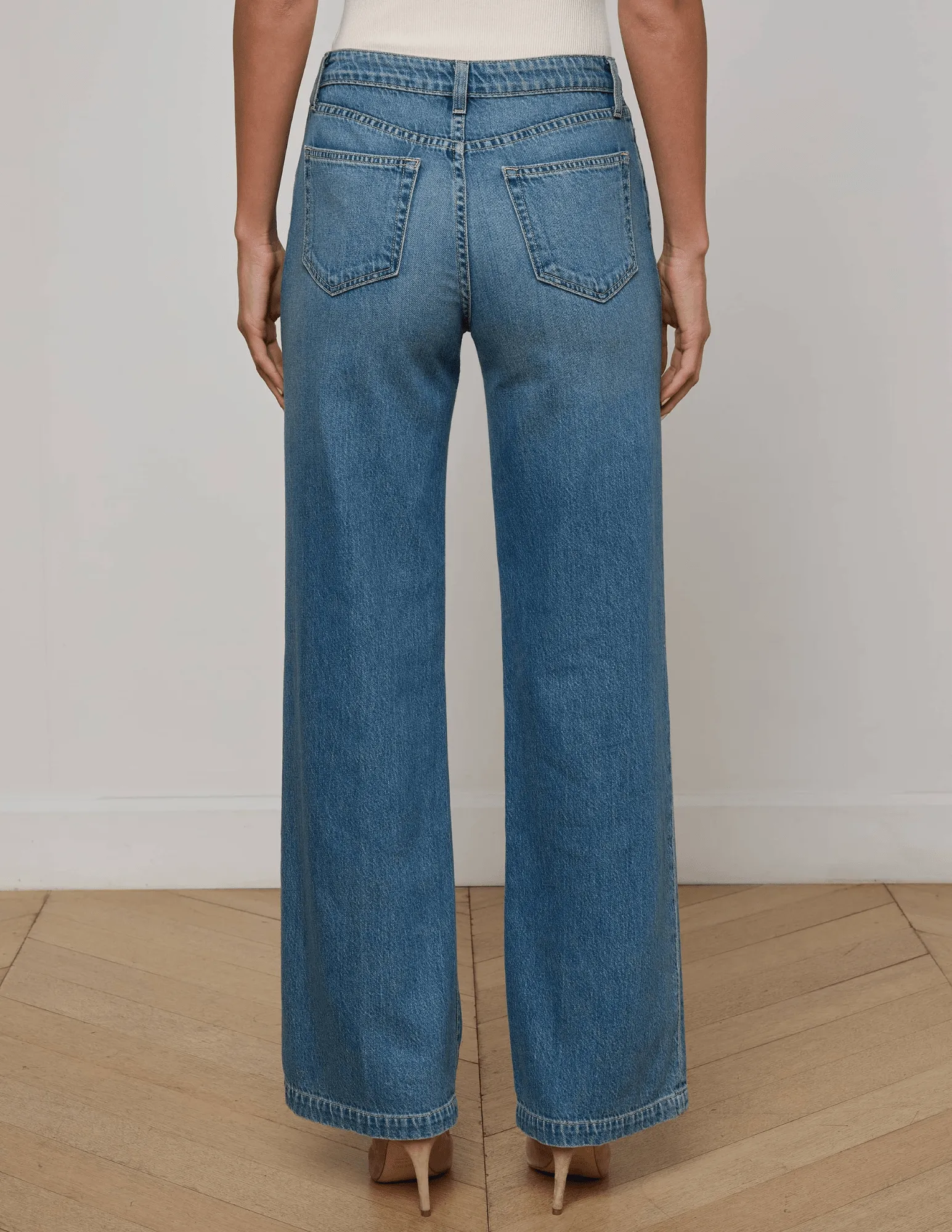 L??AGENCE Scottie High Rise Wide Leg Jeans in Fargo Sustainable Denim Production