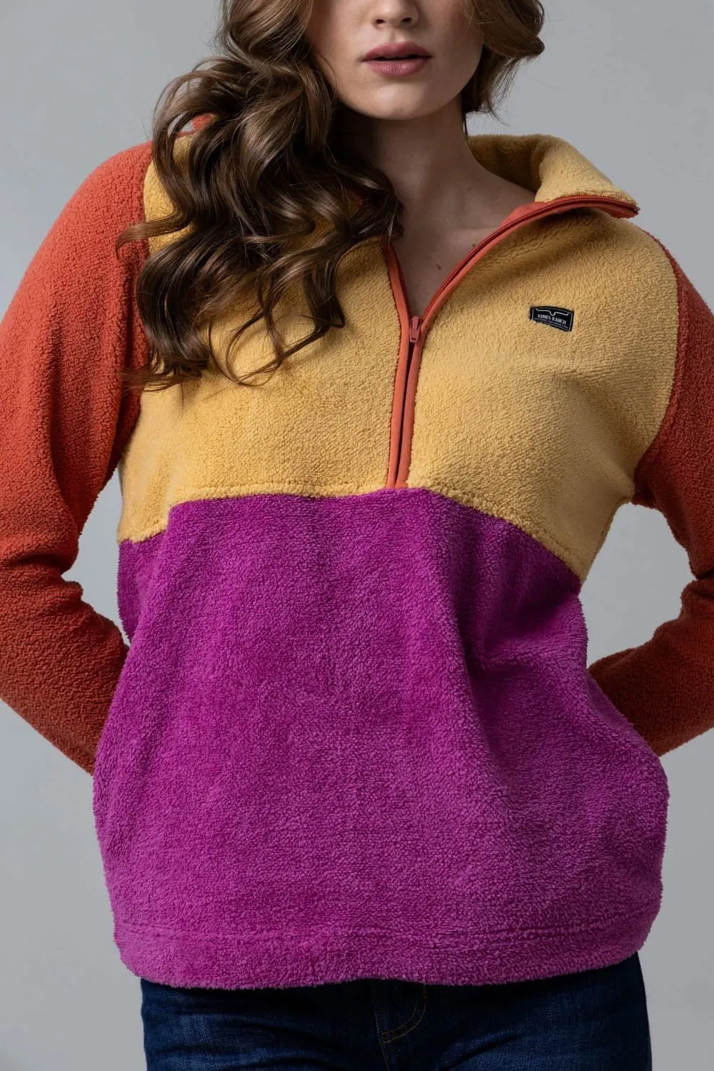 Winter Warmth Sustainable Kimes Ranch Womens Roswell Polar Burnt Orange 100% Polyester Fleece Jacket