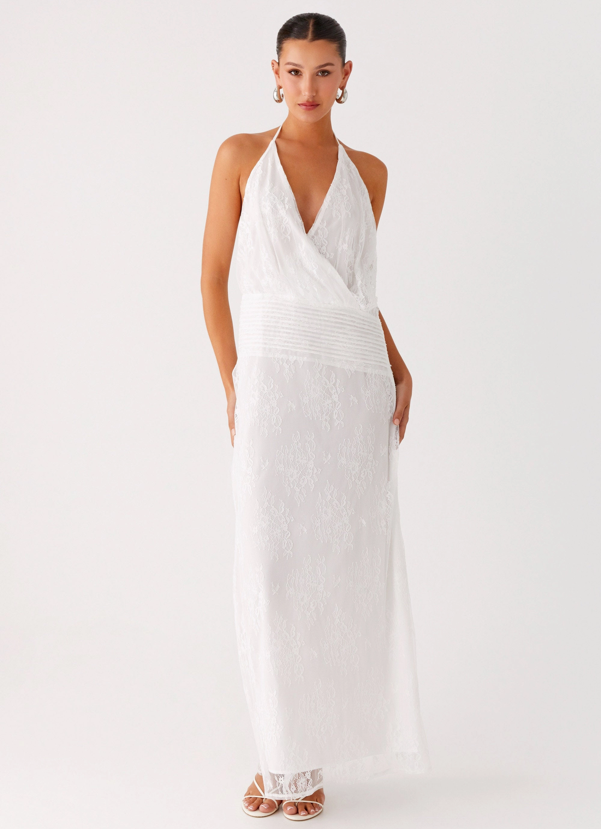 Reinhart Halter Maxi Dress - White ComfortFitDesign Airy Layer