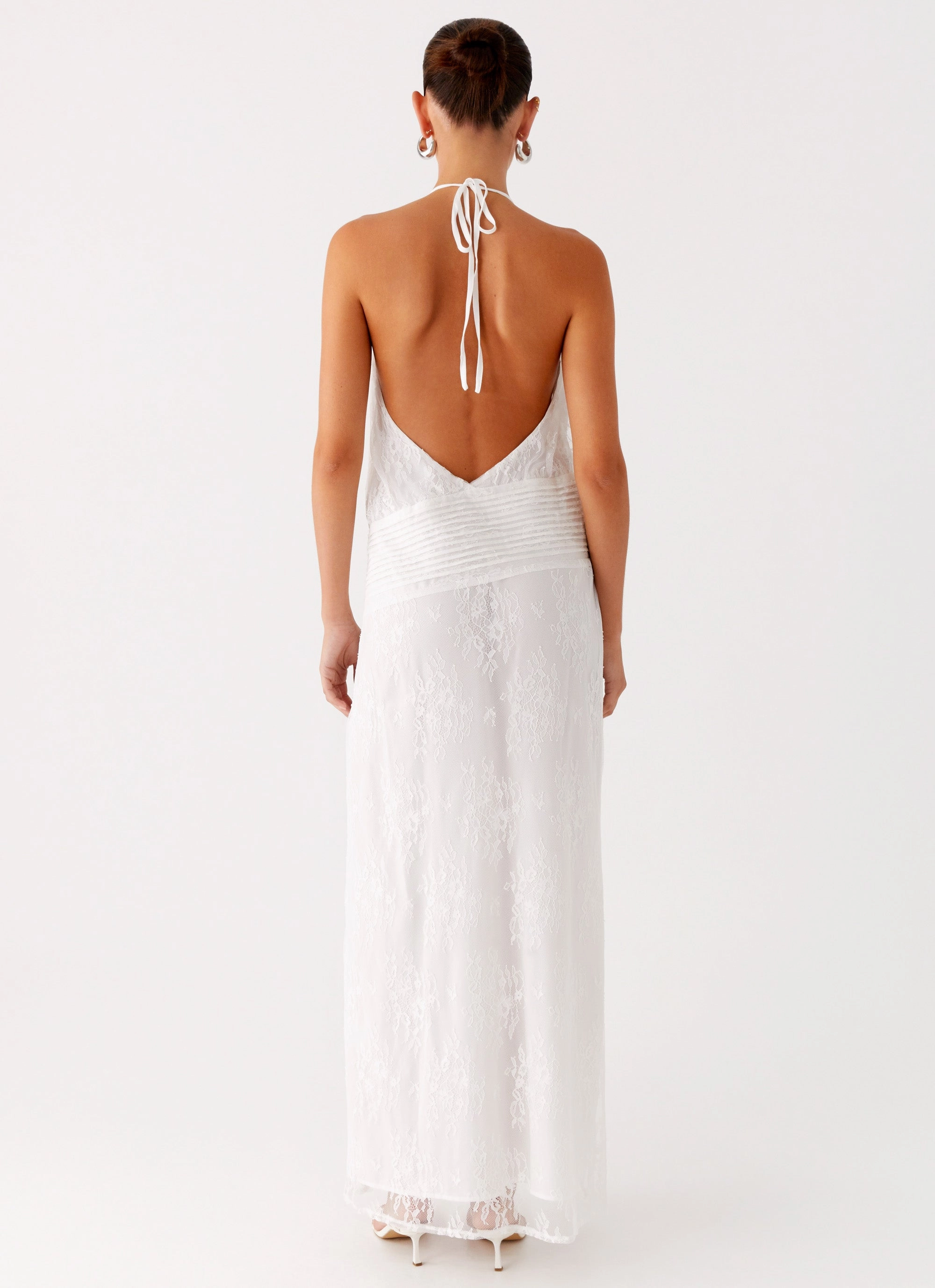 Reinhart Halter Maxi Dress - White Structured-Shape