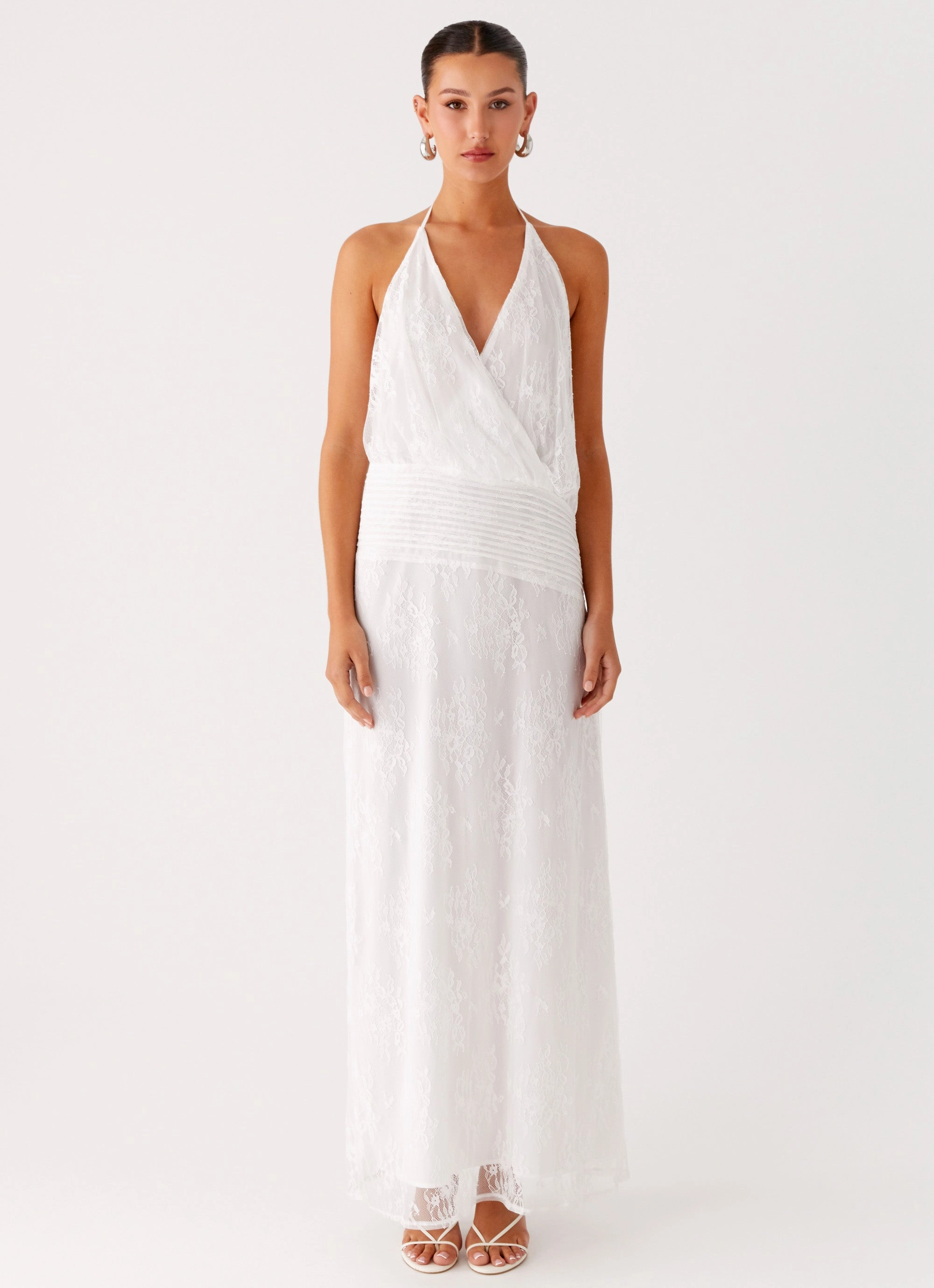 Breezy Comfort Perfect Comfort Wear Reinhart Halter Maxi Dress - White