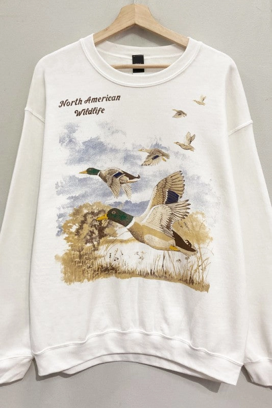 Effortless Wear Fit Ducks Wildlife Sweatshirt S-XL