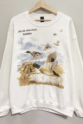 Relax Everyday Ducks Wildlife Sweatshirt S-XL Effortless Wear Fit Ducks Wildlife Sweatshirt S-XL