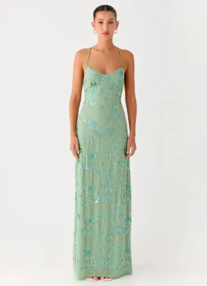 Relaxed Chic Vietta Sequin Cami Maxi Dress - Mint Vietta Sequin Cami Maxi Dress - Mint Chilly Day Wear
