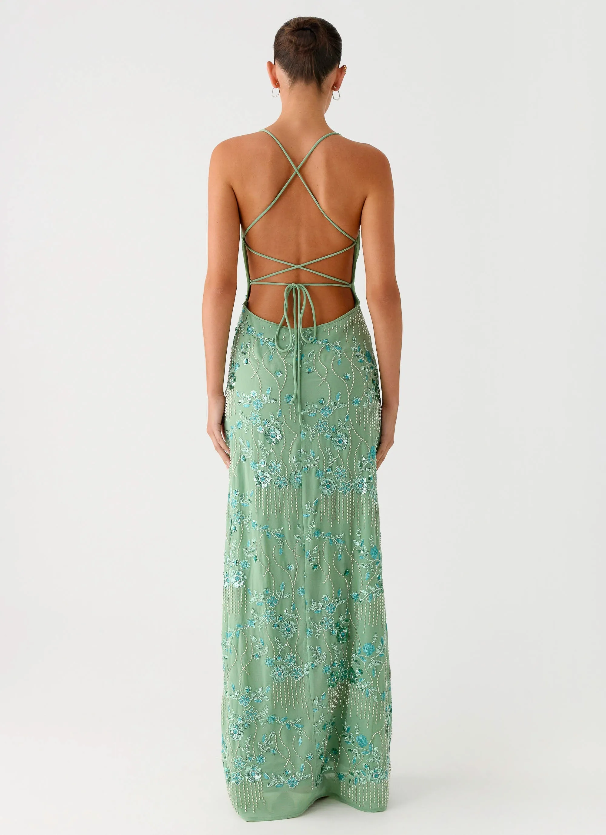Vietta Sequin Cami Maxi Dress - Mint Refined Stitch Daily Style