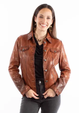 Relaxed Cut Scully Womens Washed Crinkle Vintage Brown Leather Leather Jacket Scully Womens Washed Crinkle Vintage Brown Leather Leather Jacket Daily Choice Classic Style