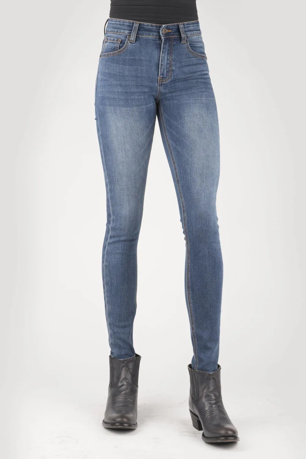 Stetson Womens Blue Cotton Blend 902 High Waist X Jeans Fashion Daily