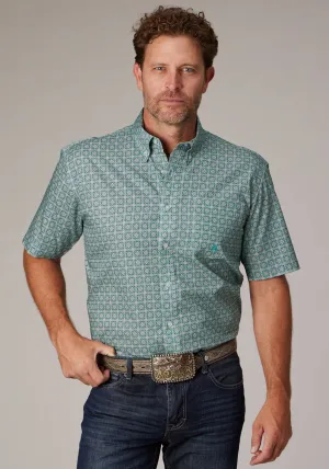 Relaxed Fashion Roper Mens Silver Springs Foulard Grey 100% Cotton 1 Pkt S/S Shirt Roper Mens Silver Springs Foulard Grey 100% Cotton 1 Pkt S/S Shirt Workwear Ready