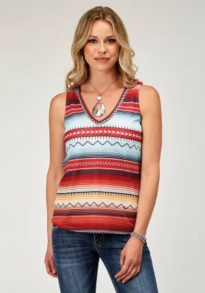 Relaxed Fashion Roper Womens Festive V-Neck Multi-Color Poly/Spandex S/L Tank Top Trendy Fashion Poolside Lounge Roper Womens Festive V-Neck Multi-Color Poly/Spandex S/L Tank Top