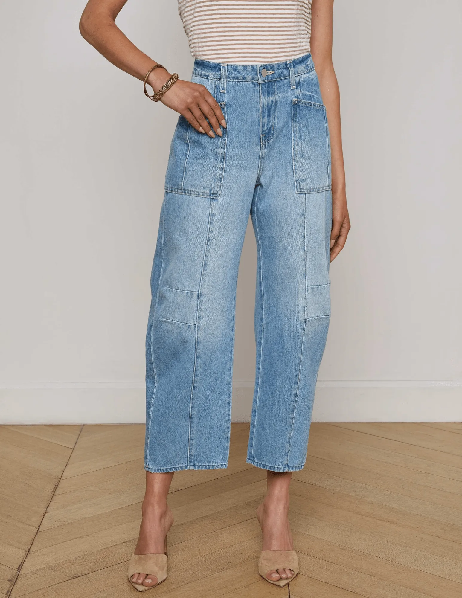 Spring Mood Elegant City Walk L??AGENCE Cody High Rise Barrel Jeans in Cristo