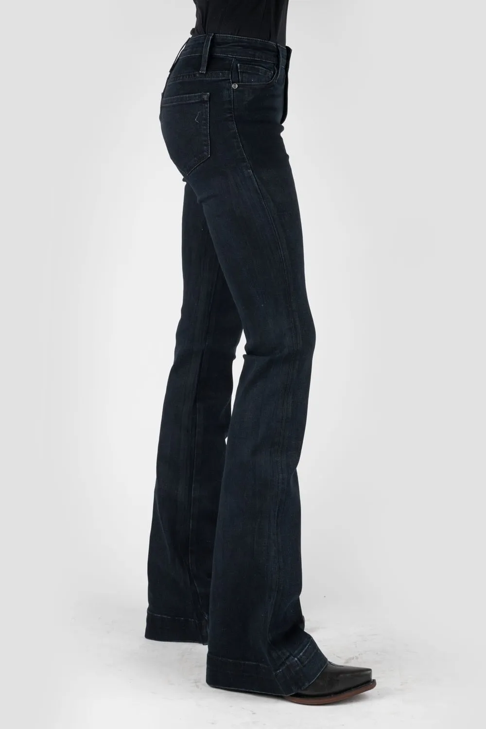 Stetson Womens 921 High Waist Plain Black Cotton Blend Jeans Cool Outfitters Office Wear Chill Outfit Date Night