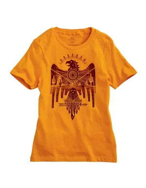 Relaxed Fit Tin Haul Womens Gold 100% Cotton Bold Eagle S/S T-Shirt Hypoallergenic Lining Stretchable Fabric Tin Haul Womens Gold 100% Cotton Bold Eagle S/S T-Shirt