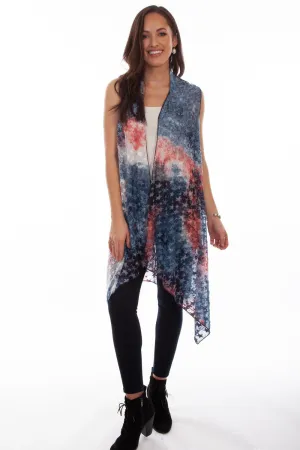 Relaxed Line Scully Womens Red/White/Blue Polyester Sheer Vest Scully Womens Red/White/Blue Polyester Sheer Vest Anti Sagging Technology