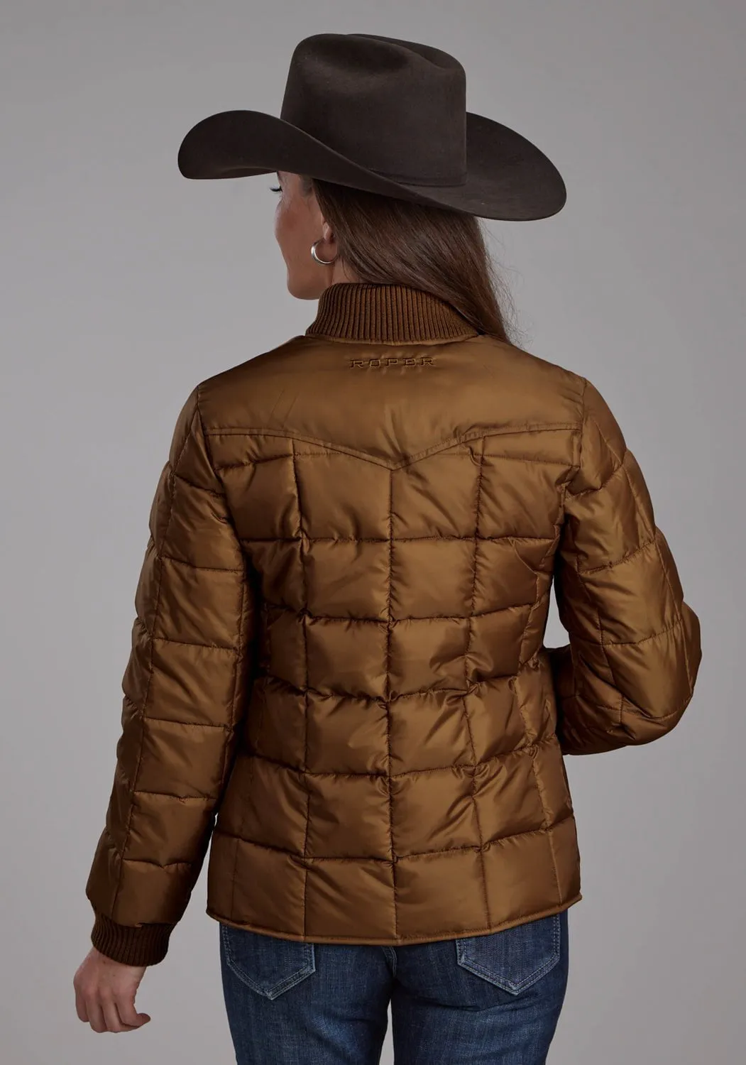 Street Style Roper Womens Poly Filled Western Caramel 100% Polyester Insulated Jacket