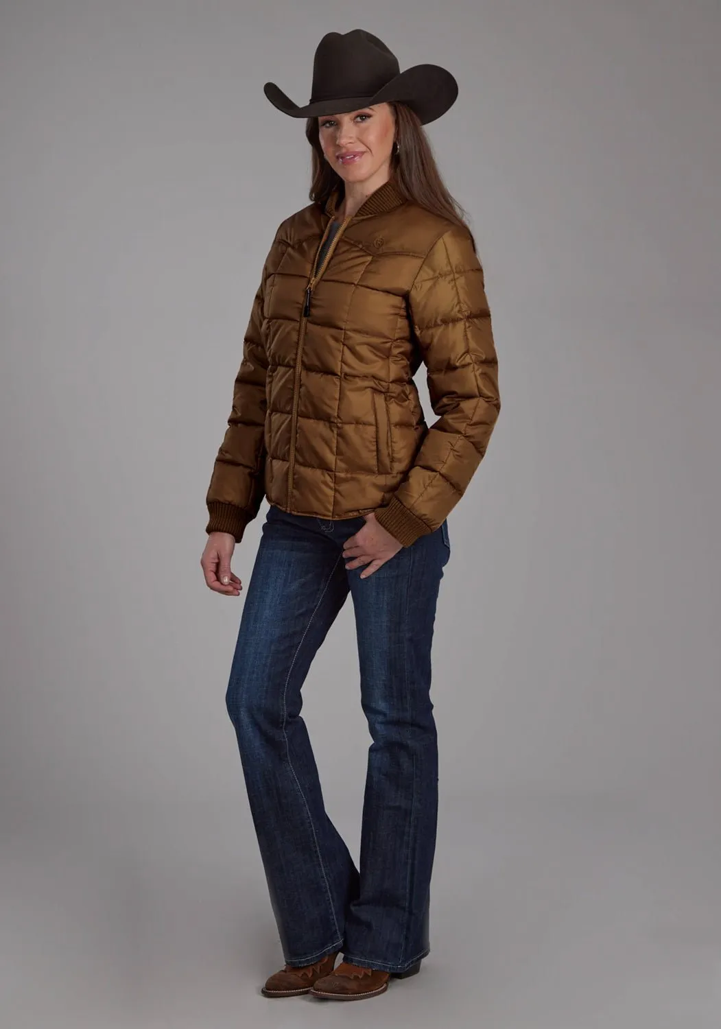 Work Meeting Relaxed Style Any Time Wear Roper Womens Poly Filled Western Caramel 100% Polyester Insulated Jacket