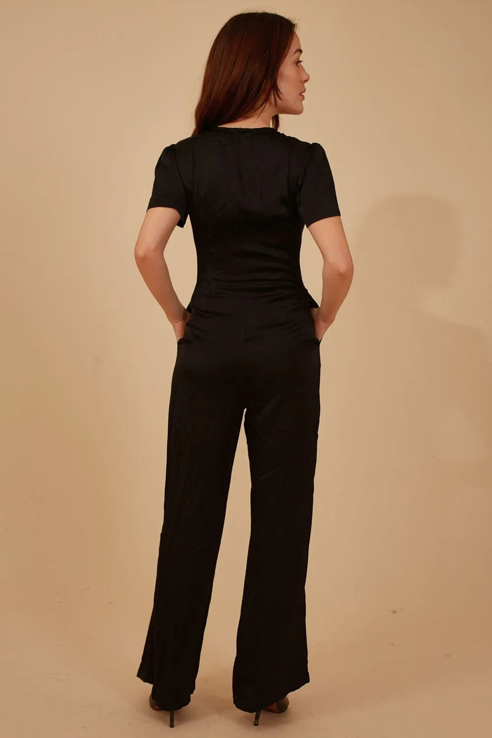 Corrie Jumpsuit in Black Form Fitting Chic Wear