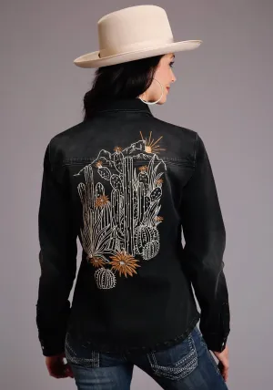Relaxed Vibe Stetson Womens Black Cotton Blend Boyfriend Fit L/S Cactus Shirt Stetson Womens Black Cotton Blend Boyfriend Fit L/S Cactus Shirt Style Focus Affordable Durable