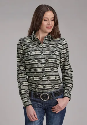 Resilient Fabric Blend Roper Womens 2182 Santa Fe Aztec Black 100% Cotton L/S Shirt Roper Womens 2182 Santa Fe Aztec Black 100% Cotton L/S Shirt Waffle Weave Bamboo Fiber Blend