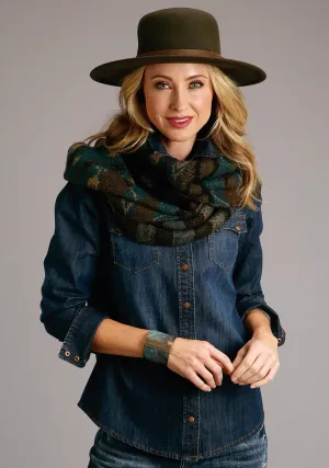 Retro Fit Stetson Womens Multi Olive Acrylic Aztec Stripe Scarf Comfortable Wear Stetson Womens Multi Olive Acrylic Aztec Stripe Scarf