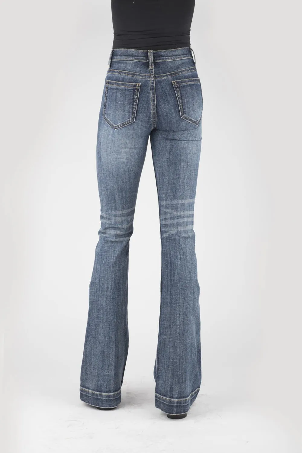 Stetson Womens 921 Plain Back Blue Cotton Blend Jeans Modern Cut