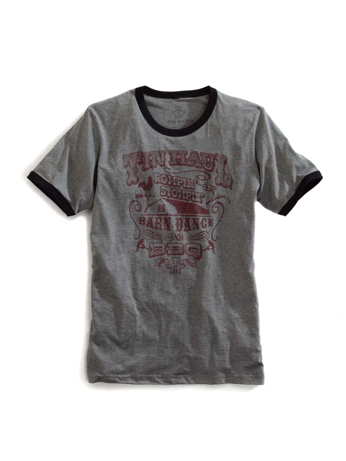 Night Out Tin Haul Unisex Rompin Stompin Barn Dance Grey 100% Cotton S/S T-Shirt