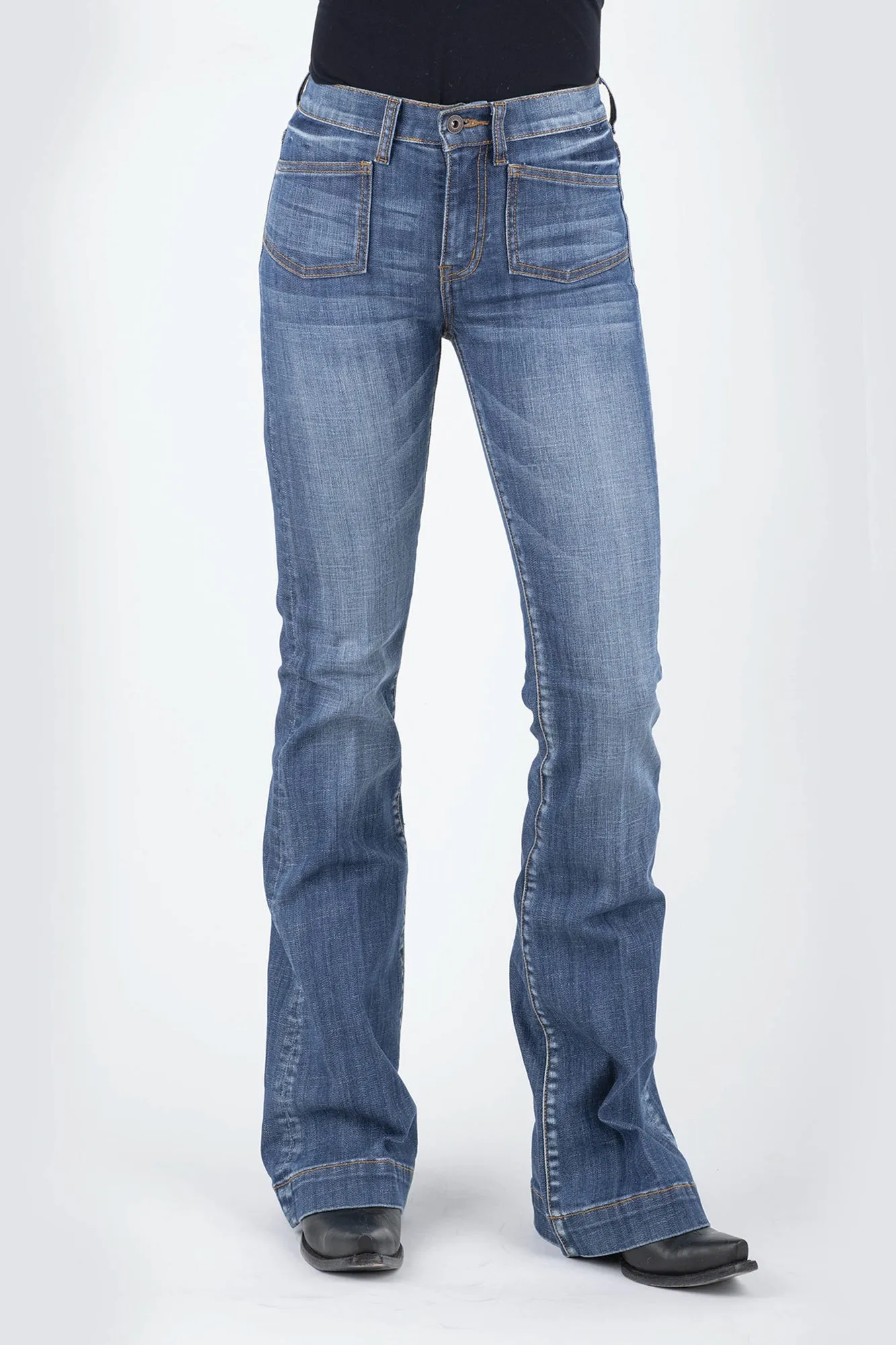 Stetson Womens Blue Cotton Blend 921 Plain Back Jeans Urban Fit