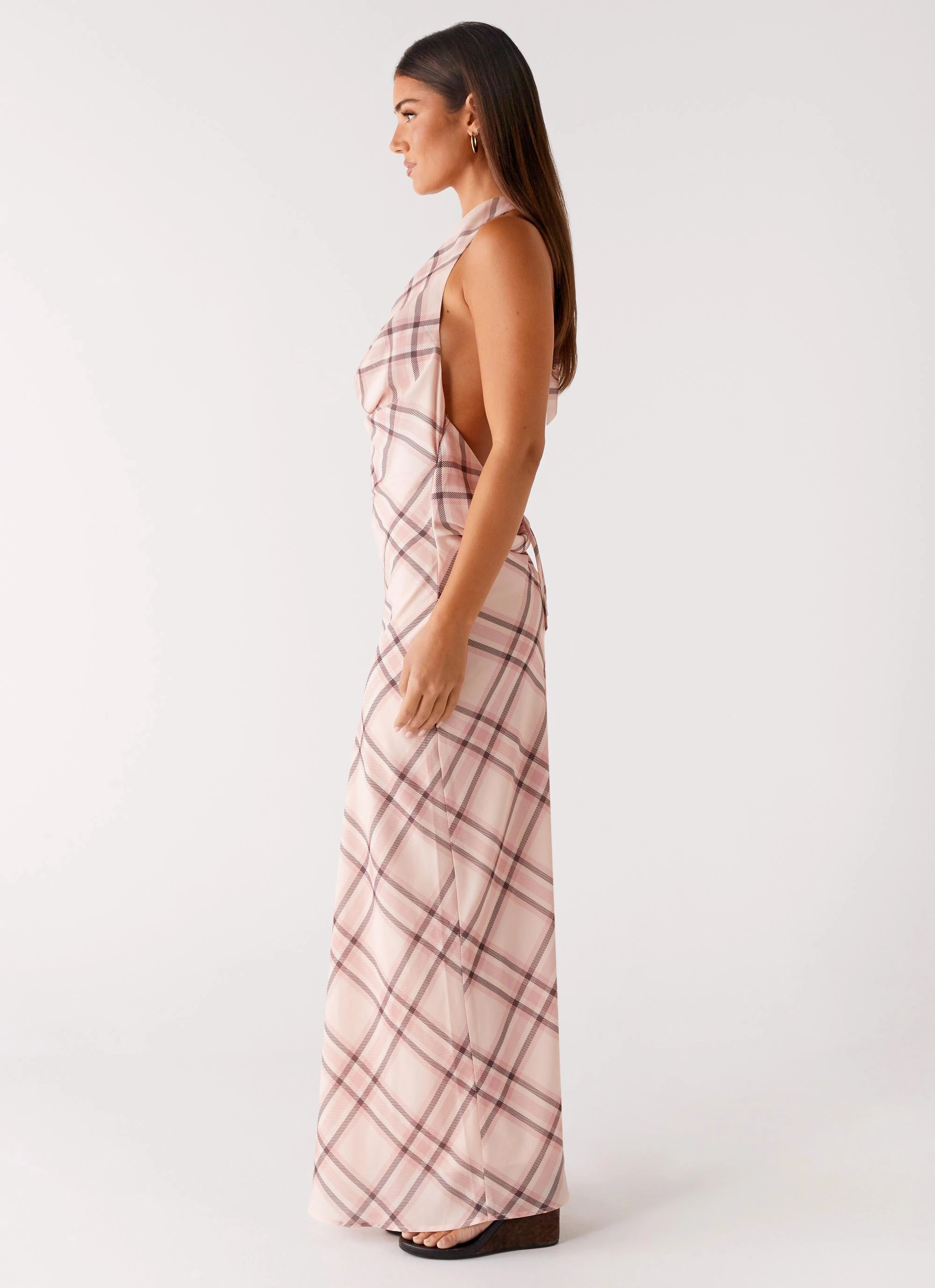Muse Maxi Dress - Pink Check Stylish Pick
