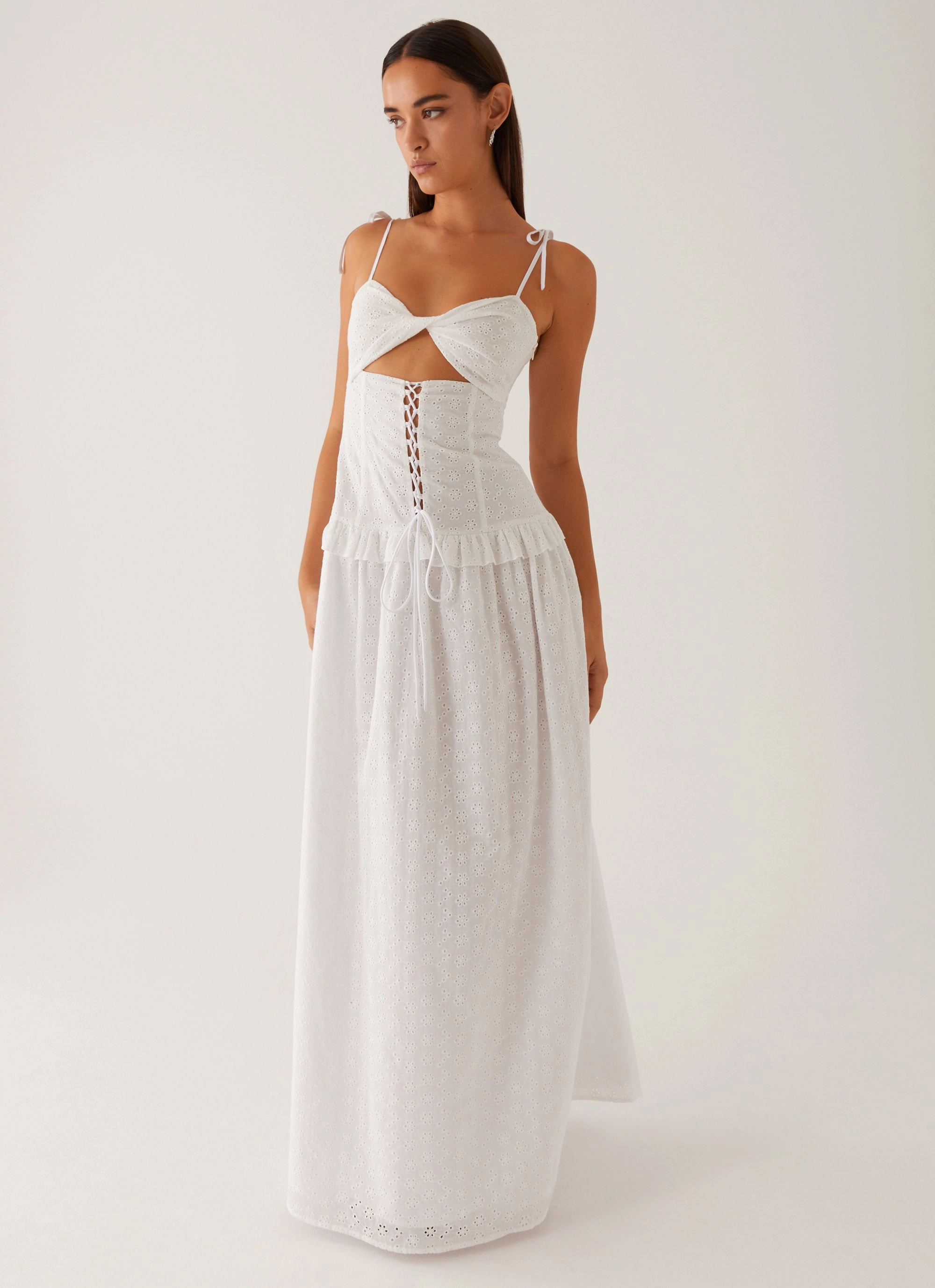 Reveria Twist Maxi Dress - Ivory Dry-Clean-Only Soft Harmony