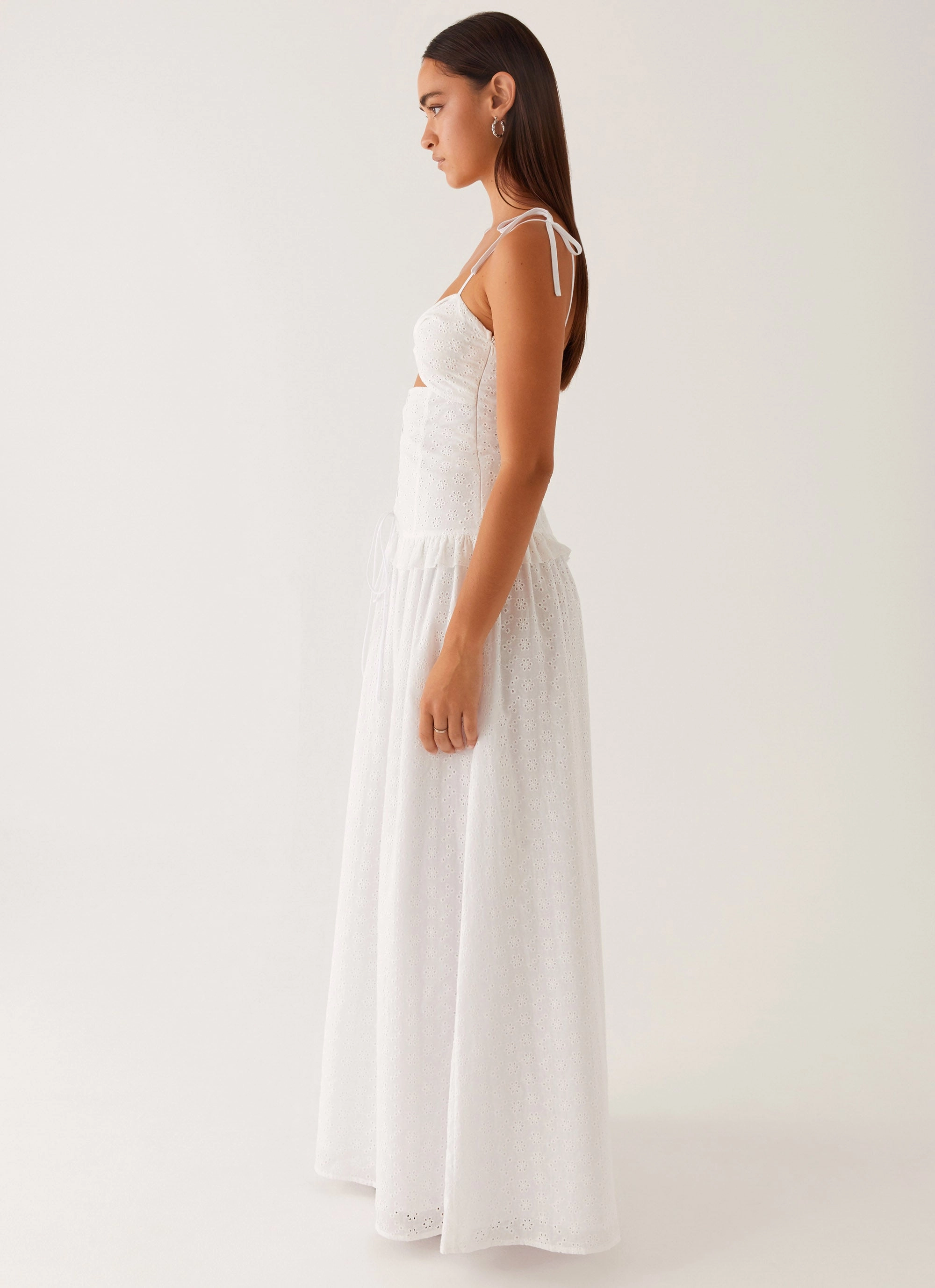 Versatile dress for layering Minimal Harmony Reveria Twist Maxi Dress - Ivory