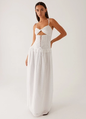 Reveria Twist Maxi Dress - Ivory Fashionable Fit Skin Hug Reveria Twist Maxi Dress - Ivory