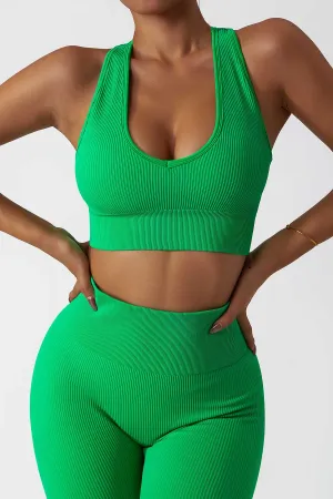 Ribbed Racerback Sports Bra