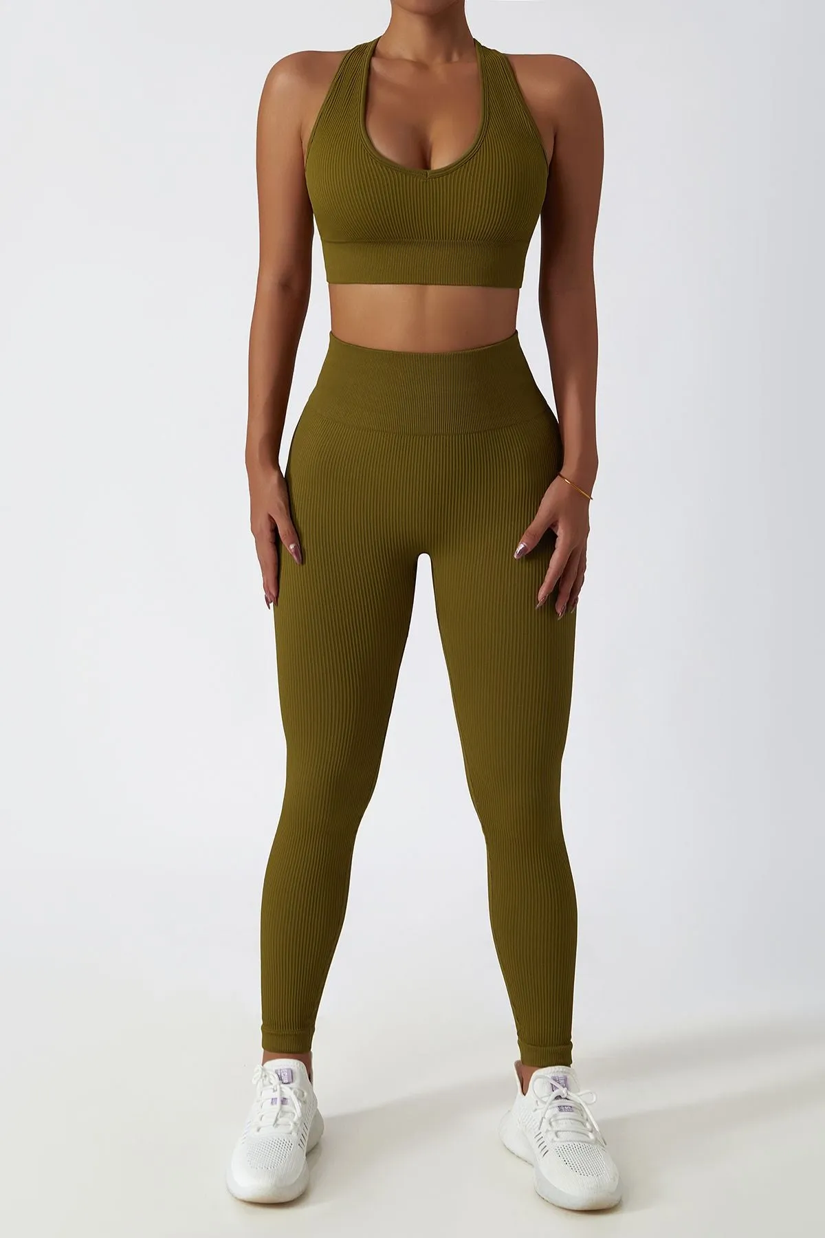 Ribbed Racerback Sports Bra